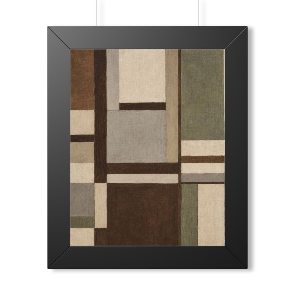 Umber Grid Framed Art Print
