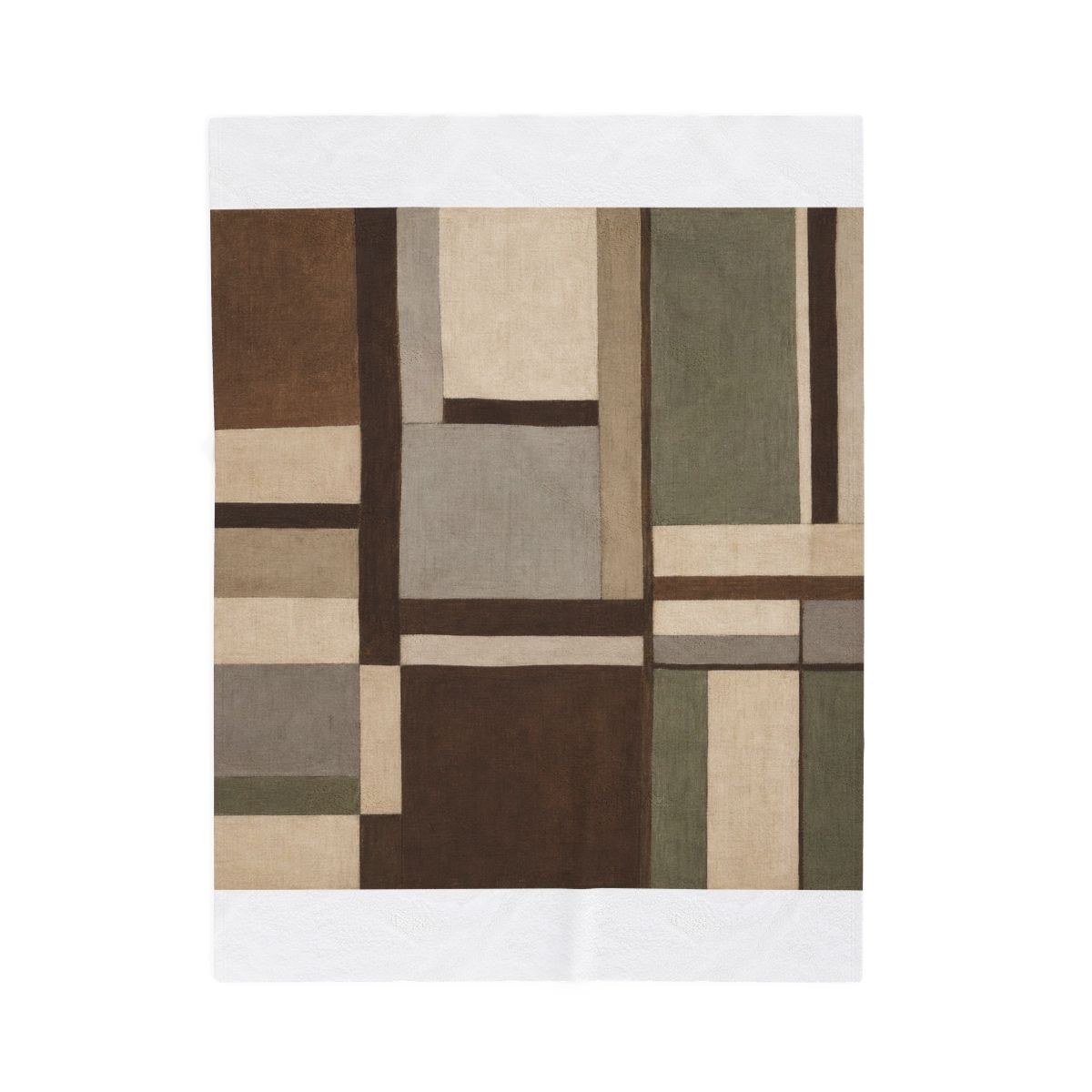 Umber Grid Plush Blanket