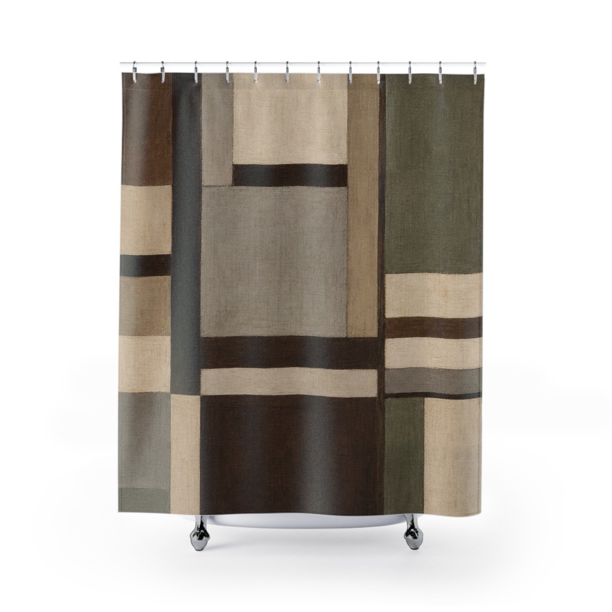 Umber Grid Shower Curtain