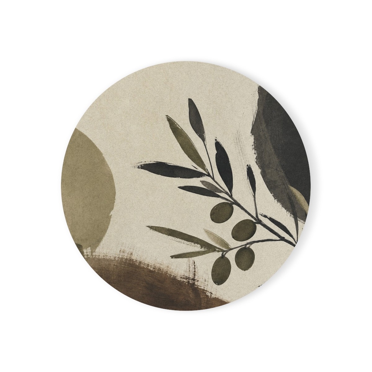 Olive Study Cork-Back Coaster