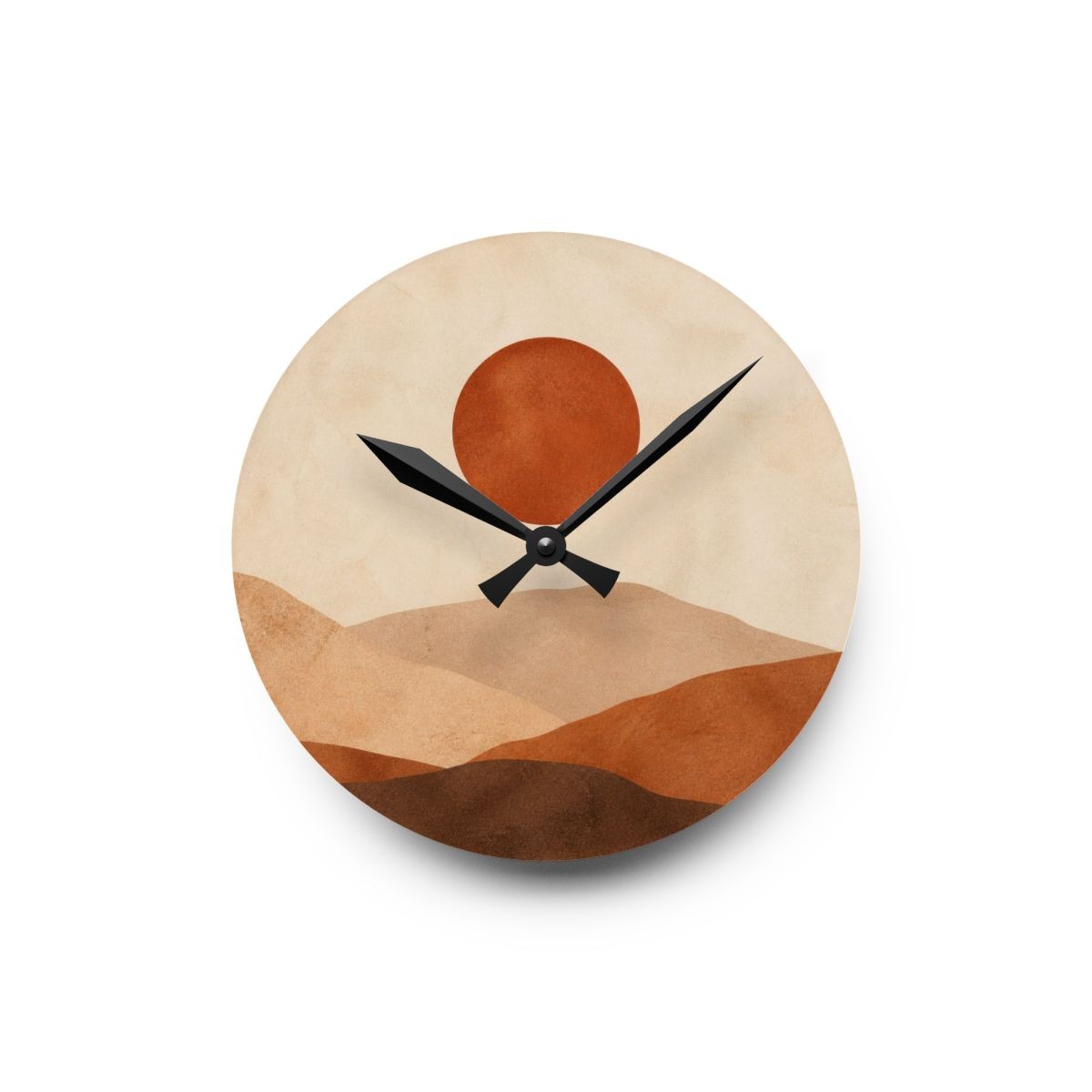 Terracotta Moon Acrylic Wall Clock