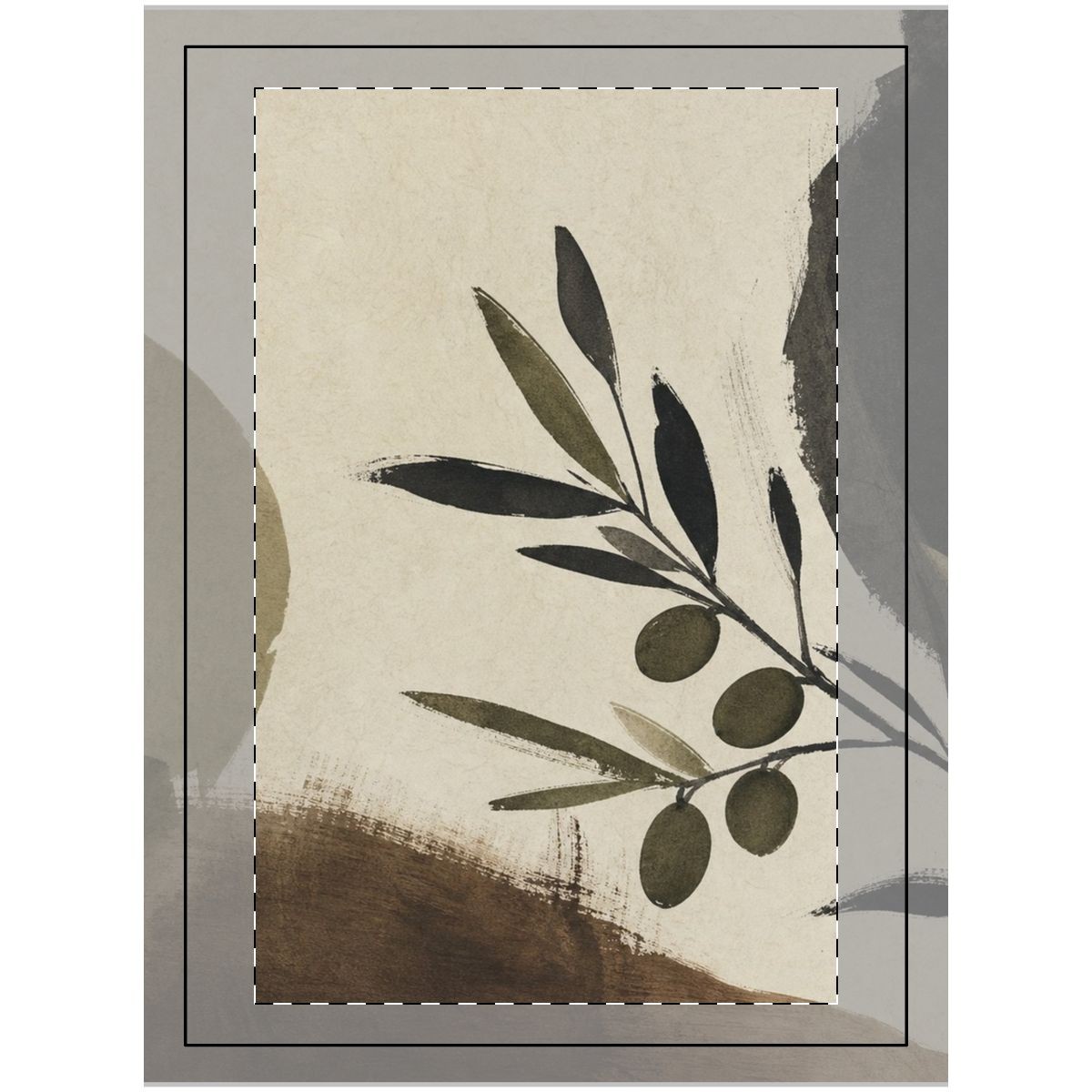 Olive Study Wood-Topped Wall Tapestry
