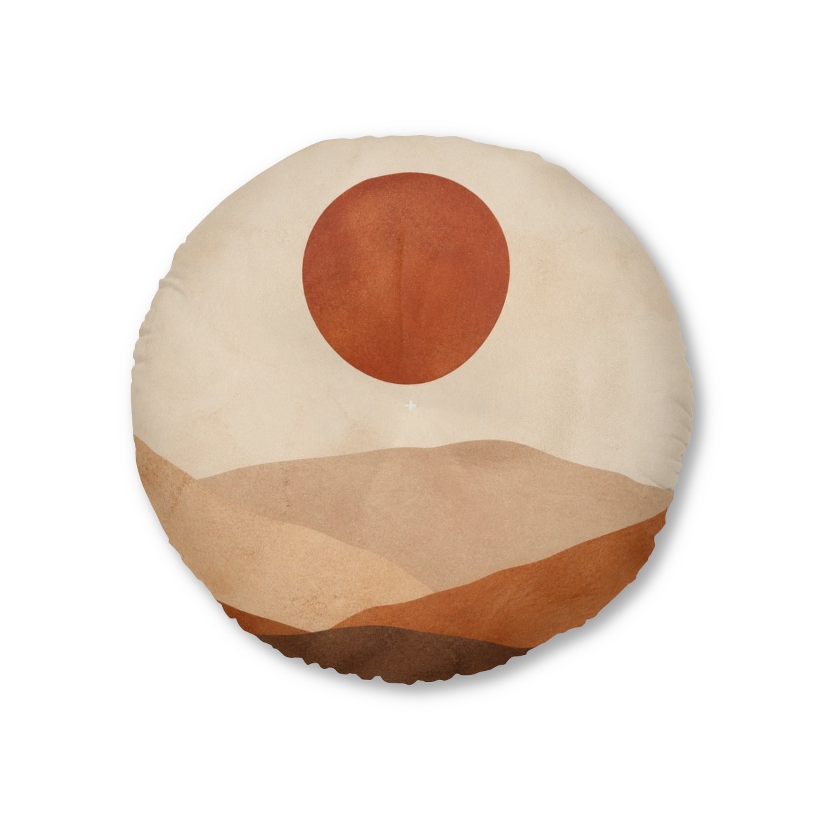 Terracotta Moon Round Tufted Floor Pillow