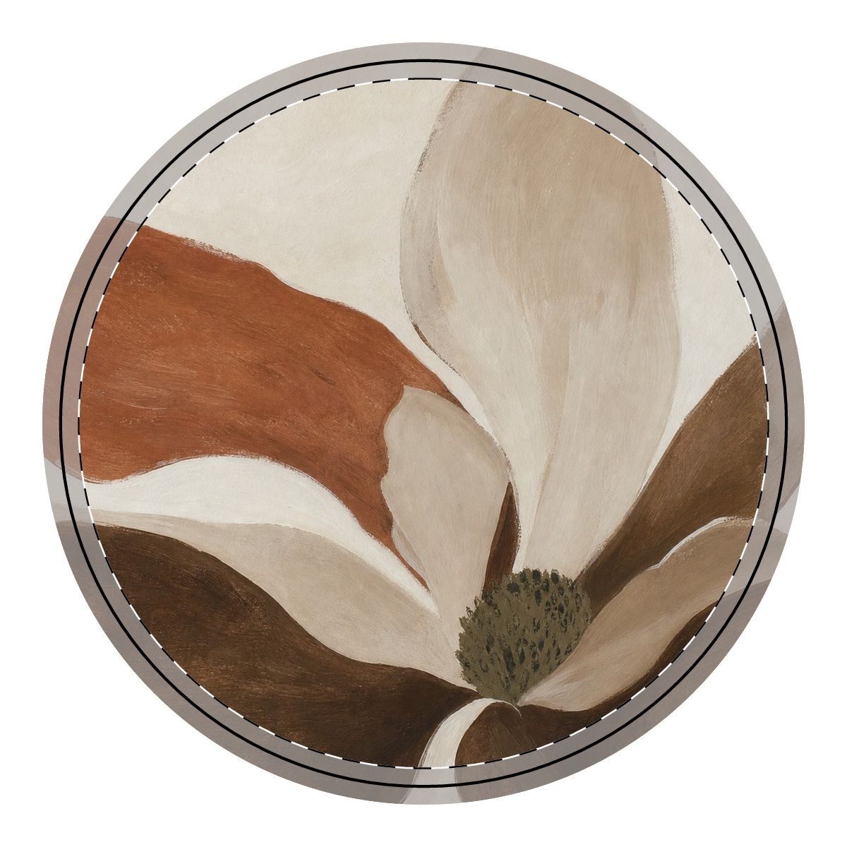 Walnut Bloom Round Wooden Hanging Sign